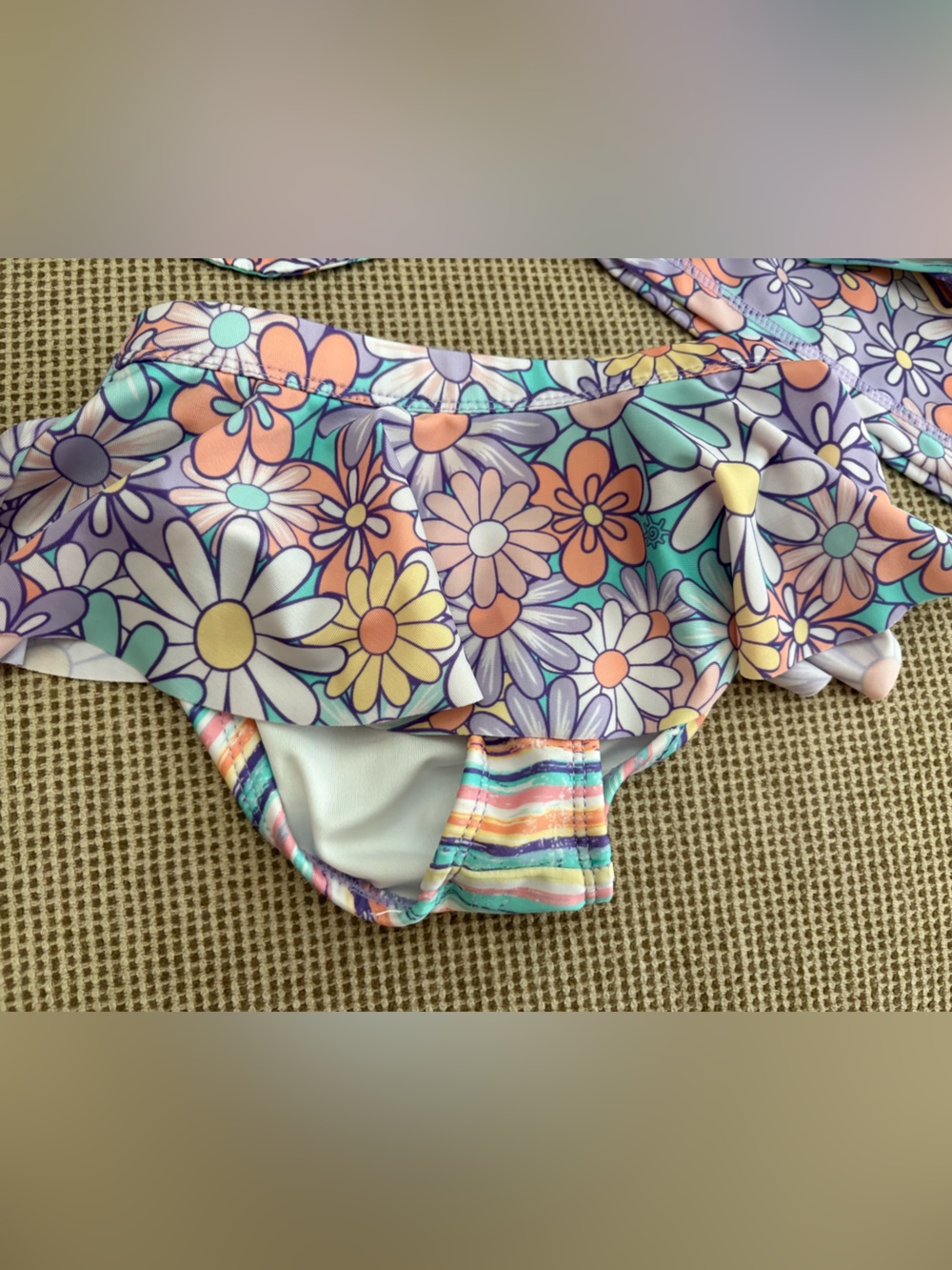 Skin Girls Daisy Swim Set in Lavender, Mint & Peach - Picture 2 of 5